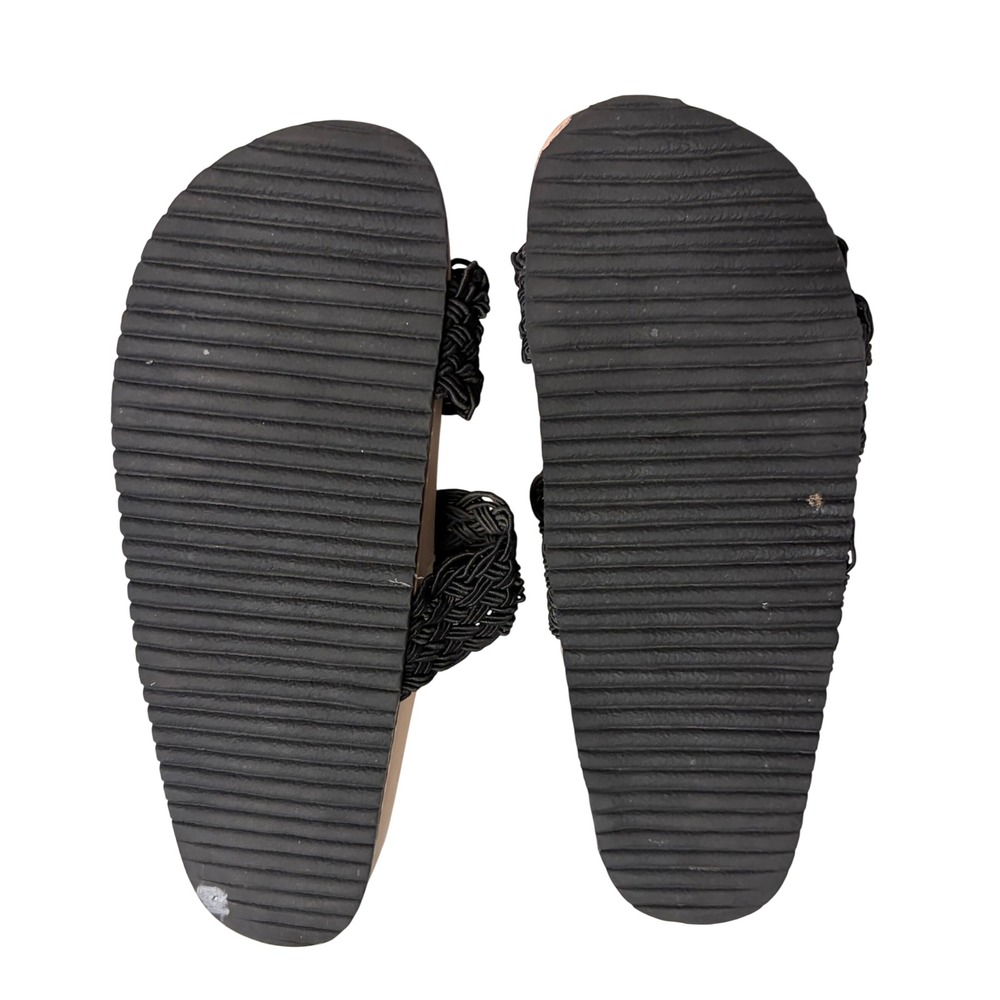 Priscilla Whitaker Brazilian Designer Black Macrame Double Strap Sandals Size 6 - Picture 6 of 10